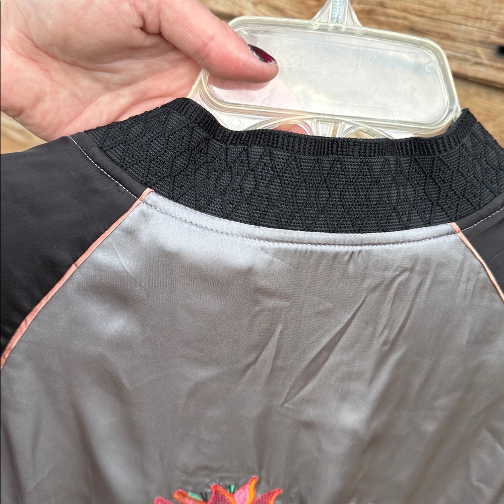 Melissa McCarthy Seven7 reversible bomber jacket cactus embroidery "La Vida" - Picture 7 of 7